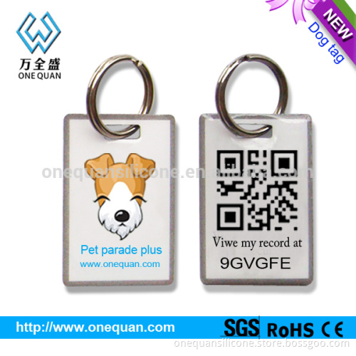 aluminum pet tag with clear epoxy for dogs cats